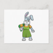 Carte Postale Lapin coiffeur avec sèche-cheveux (Devant)