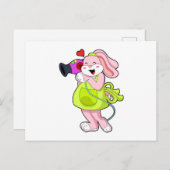 Carte Postale Lapin coiffeur avec sèche-cheveux (Devant / Derrière)