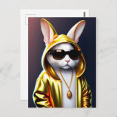 Carte Postale Lapin cool (Devant / Derrière)
