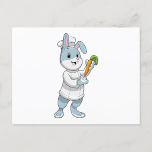 Carte Postale Lapin cuisinier aux carottes
