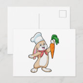 Carte Postale Lapin cuisinier aux carottes (Devant / Derrière)