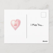 Carte Postale Lapin d'amour personnalisé à l'aquarelle douce (Dos)