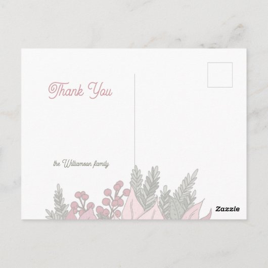 Carte Postale Lapin dans les fleurs Merci (Dos)