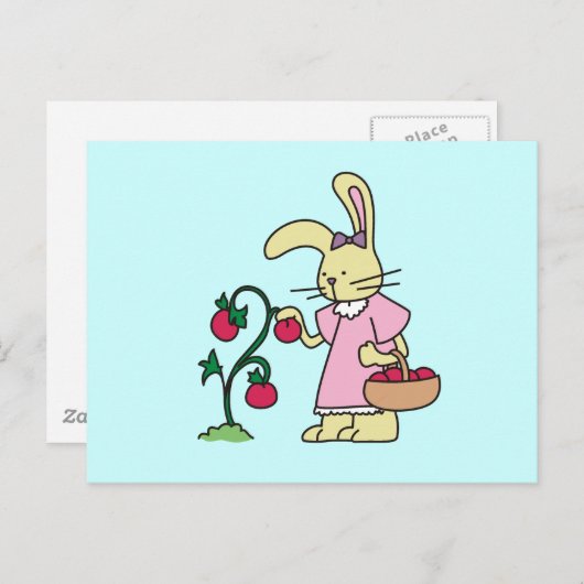 Carte Postale Lapin dans Tomato Garden Tshirts et cadeaux (Devant / Derrière)