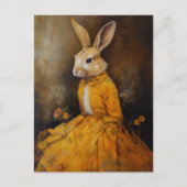 Carte Postale Lapin dans une robe jaune (Devant)