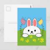 Carte Postale Lapin de dessin animé mignon (Devant / Derrière)
