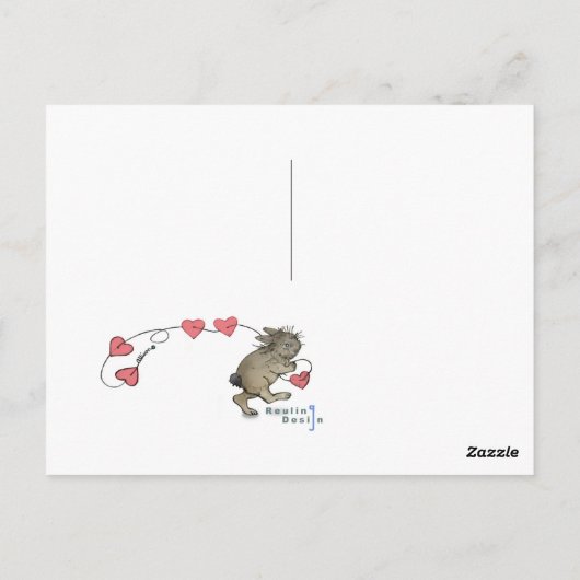 Carte Postale Lapin de la Saint-Valentin (Dos)