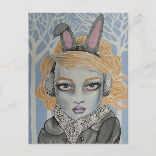 Carte Postale Lapin De Neige (Devant)