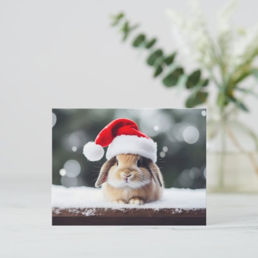 Carte Postale Lapin de Noël (Debout devant)