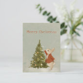 Carte Postale Lapin de Noël Peter Vintage (Debout devant)