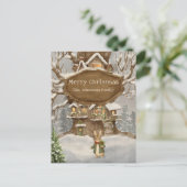 Carte Postale Lapin de Noël Pierre Vintage  (Debout devant)