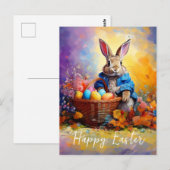 Carte Postale Lapin de Pâques (Devant / Derrière)