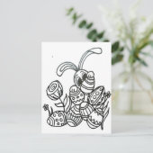 Carte Postale Lapin de Pâques avec oeufs (Debout devant)