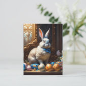 Carte Postale Lapin de Pâques baroque avec oeufs (Debout devant)