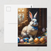Carte Postale Lapin de Pâques baroque avec oeufs (Devant / Derrière)