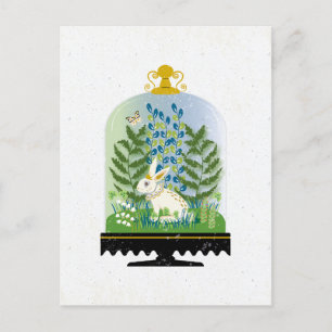 Carte Postale Lapin de Pâques Botanique sous Cloche 3