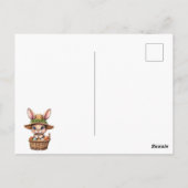 Carte Postale Lapin de Pâques dans un panier d'oeufs peints Joye (Dos)