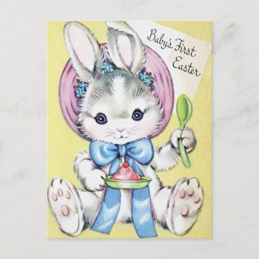 Carte Postale Lapin de Pâques de bébé adorable (Devant)