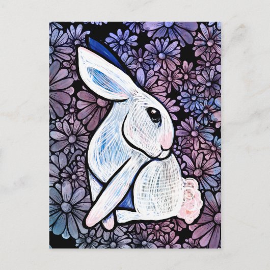 Carte Postale Lapin de Pâques de printemps Ostara (Devant)