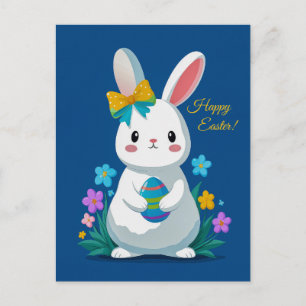 Carte Postale Lapin de Pâques et œuf
