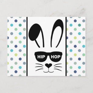 Carte Postale Lapin de Pâques Hip Hop Bunny Hop