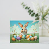 Carte Postale lapin de Pâques mignon (Debout devant)