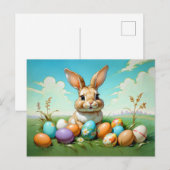 Carte Postale lapin de Pâques mignon (Devant / Derrière)