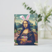 Carte Postale Lapin de Pâques Mona Lisa drôle (Debout devant)