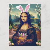 Carte Postale Lapin de Pâques Mona Lisa drôle (Devant)