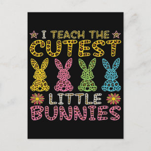 Carte Postale Lapin de Pâques Œufs Carreaux Léopard T-Shirt Tri-
