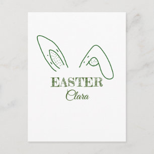 Carte Postale lapin de Pâques oreilles de lapin ajoutez nom text
