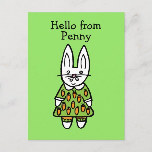 Carte Postale Lapin de Pâques personnalisé Penny (Devant)