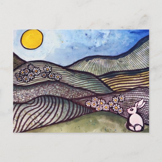 Carte Postale Lapin de Printemps (Devant)