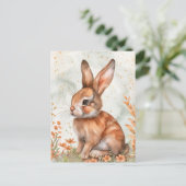 Carte Postale Lapin de printemps mignon (Debout devant)