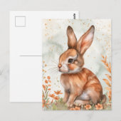 Carte Postale Lapin de printemps mignon (Devant / Derrière)