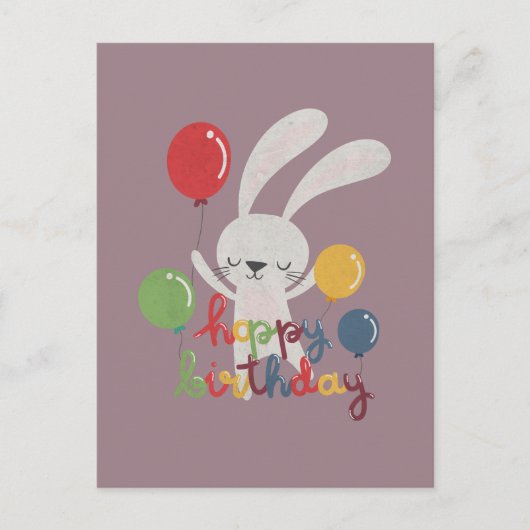 Carte Postale Lapin de pun d'anniversaire : Joyeux Anniversaire (Devant)