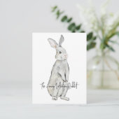 Carte Postale Lapin de velours drôle (Debout devant)