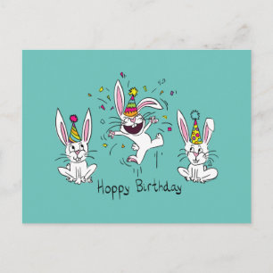 Carte Postale Lapin drôle Joyeux Anniversaire Mignon Enfants Lap