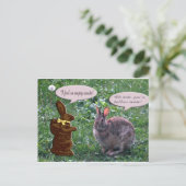 Carte Postale Lapin en chocolat (Debout devant)