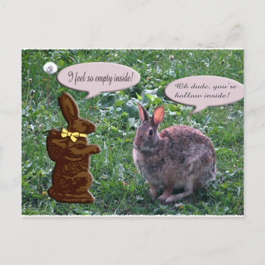Carte Postale Lapin en chocolat (Devant)