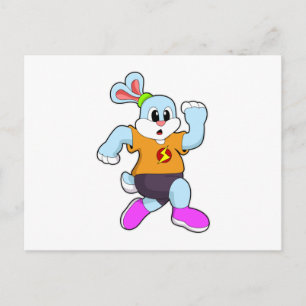 Carte Postale Lapin en cours d'exécution