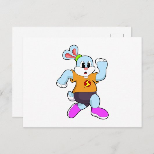 Carte Postale Lapin en course (Devant / Derrière)