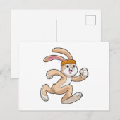 Carte Postale Lapin en course avec bandeau (Devant / Derrière)