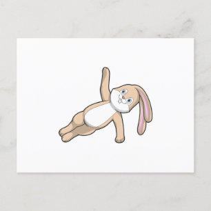 Carte Postale Lapin en étirement de yoga