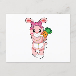 Carte Postale Lapin en peluche