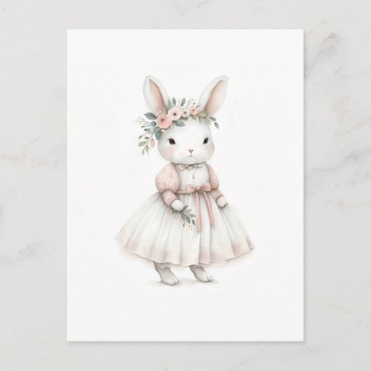 Carte Postale Lapin en robe (Devant)