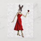 Carte Postale Lapin en robe rouge 2 (Devant)