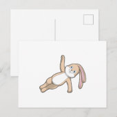 Carte Postale Lapin en yoga s'étirant (Devant / Derrière)