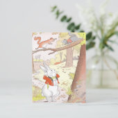 Carte Postale Lapin et écureuils bruyants (Debout devant)