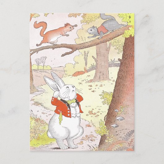 Carte Postale Lapin et écureuils bruyants (Devant)